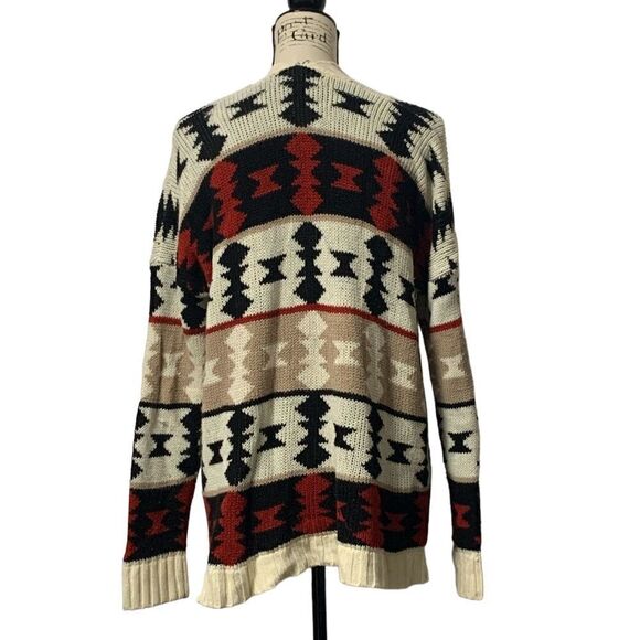 POLLY & ESTHER Chunky Cardigan Sweater Aztec Tribal XL - Picture 2 of 3